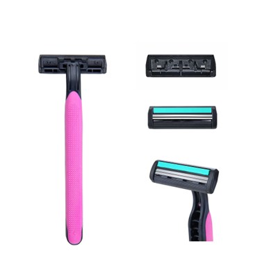 Twin blade razor with lubrication strip, various colour is avaible 