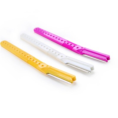 Eyebrow knife, made of metal and plastic, various colors 