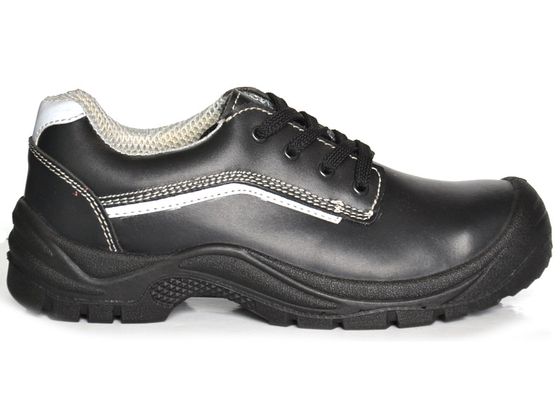 action smooth leather lace-up middle-cut safety shoes manufacture/supplier in/from China