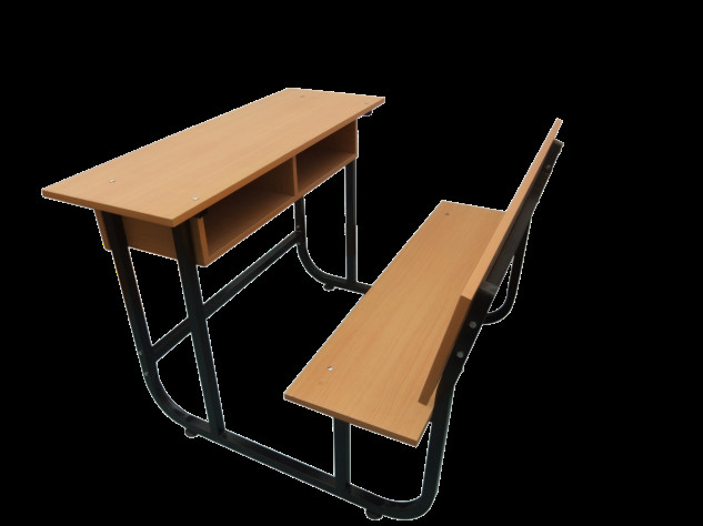 combined double school desk with bench