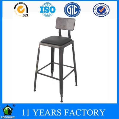 Metal Vintage Upholstered Club And Cafe Dining Bar Chair