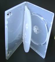 14mm Clear DVD Case for 3 DVD with a translucent double-Insert