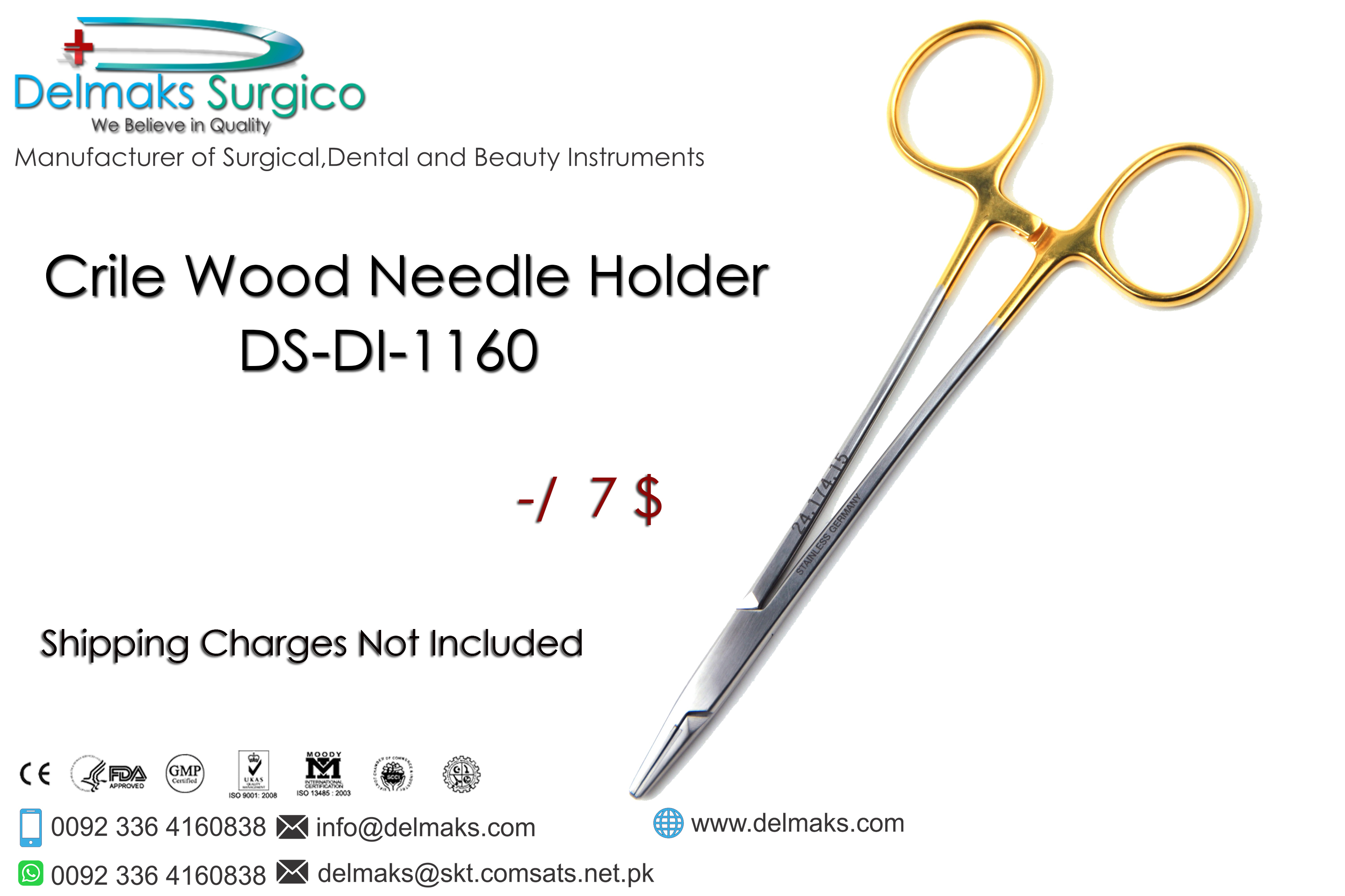 Crile Wood Needle Holder-Needle Holders-Dental Instruments-Delmaks Surgico