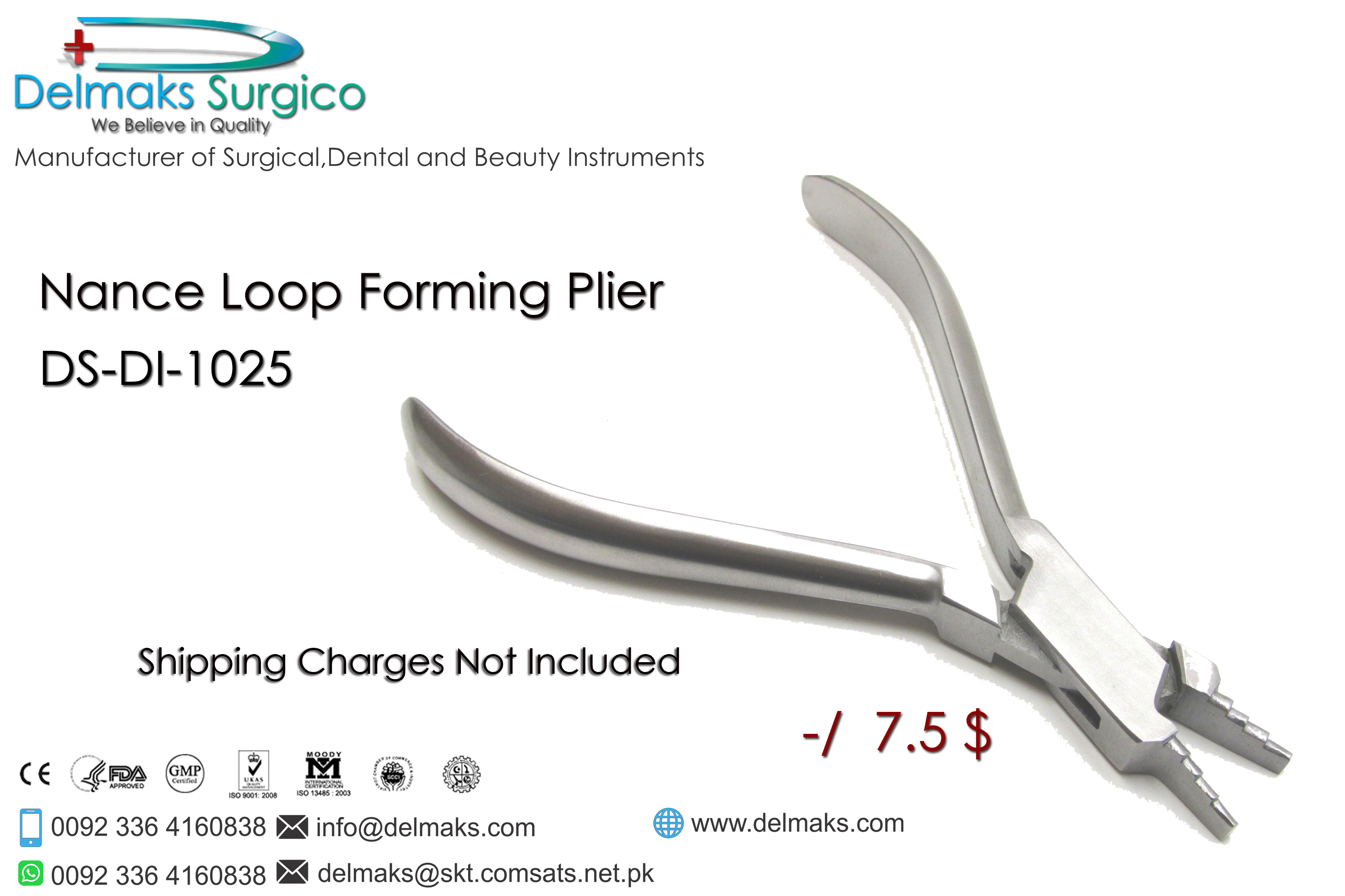 Nance Loop Forming Plier-Orthodontic Pliers-Orthodontic Instruments-Dental Instruments-Delmaks Surgico