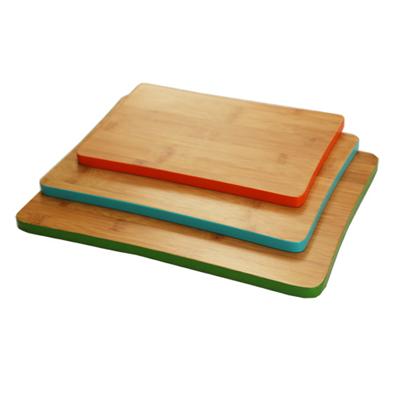 Colored Edge Bamboo Cutting Board Set