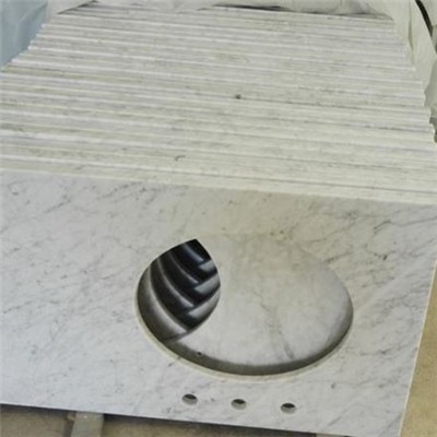 Cultured Castro White Marble Vanity Top For Bathroom