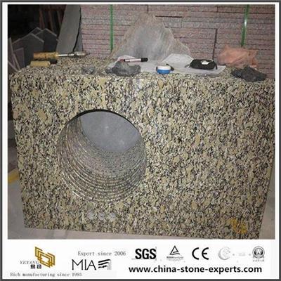 Custom Gold Autumn Granite Vanity Tops With Sink For Sale