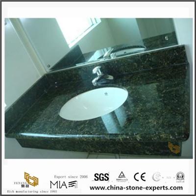 Discount Butterfly Green Granite Bathroom Vanity Tops With Sinks For Cheap Cost