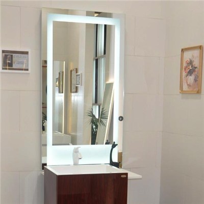 IP44 ROHS Certification Frameless Lighted Fogless Shower LED Illuminated Touch Switch Magnifying Bathroom Mirror