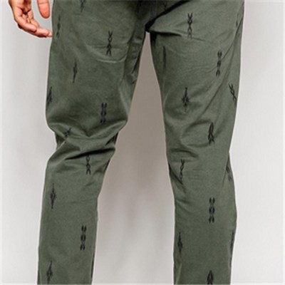 Warm Soft Men's Soft Light Casual Cotton Printed Pants Jumpsuits