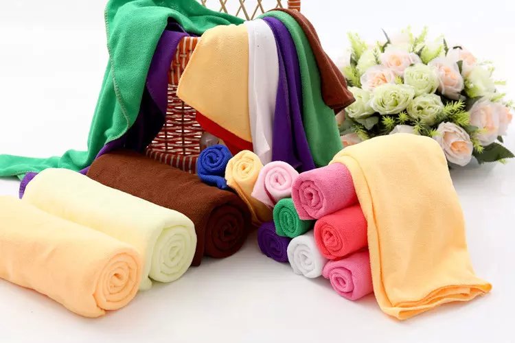 Hot selling solid microfiber towels,100% polyester towel