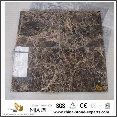 Dark Emperador Brown Marble Composite Tile For Shower Floor Panel Decoration
