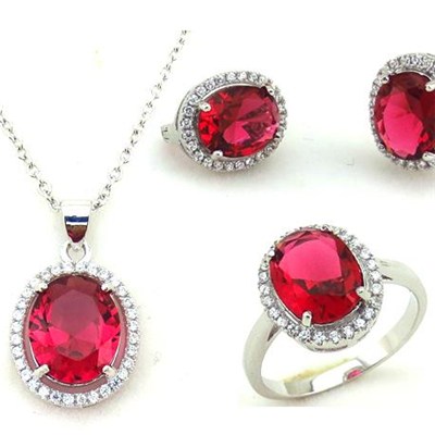 China Custom Sterling Silver Crystal Jewelry Necklace Set
