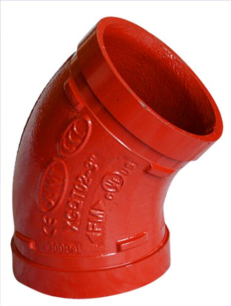 FM/Ce/UL Approved Grooved Fittings 45 Degree Elbow with Victaulic Standard