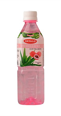Okyalo Lychee Aloe Vera Pulp Drink in 500ml, Okeyfood