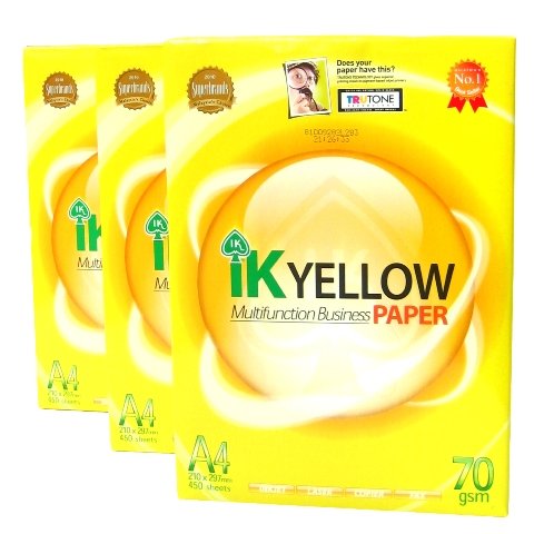 ik yellow A4 copy paper 80 , 75, 70 gsm $0. 50 USD per ream