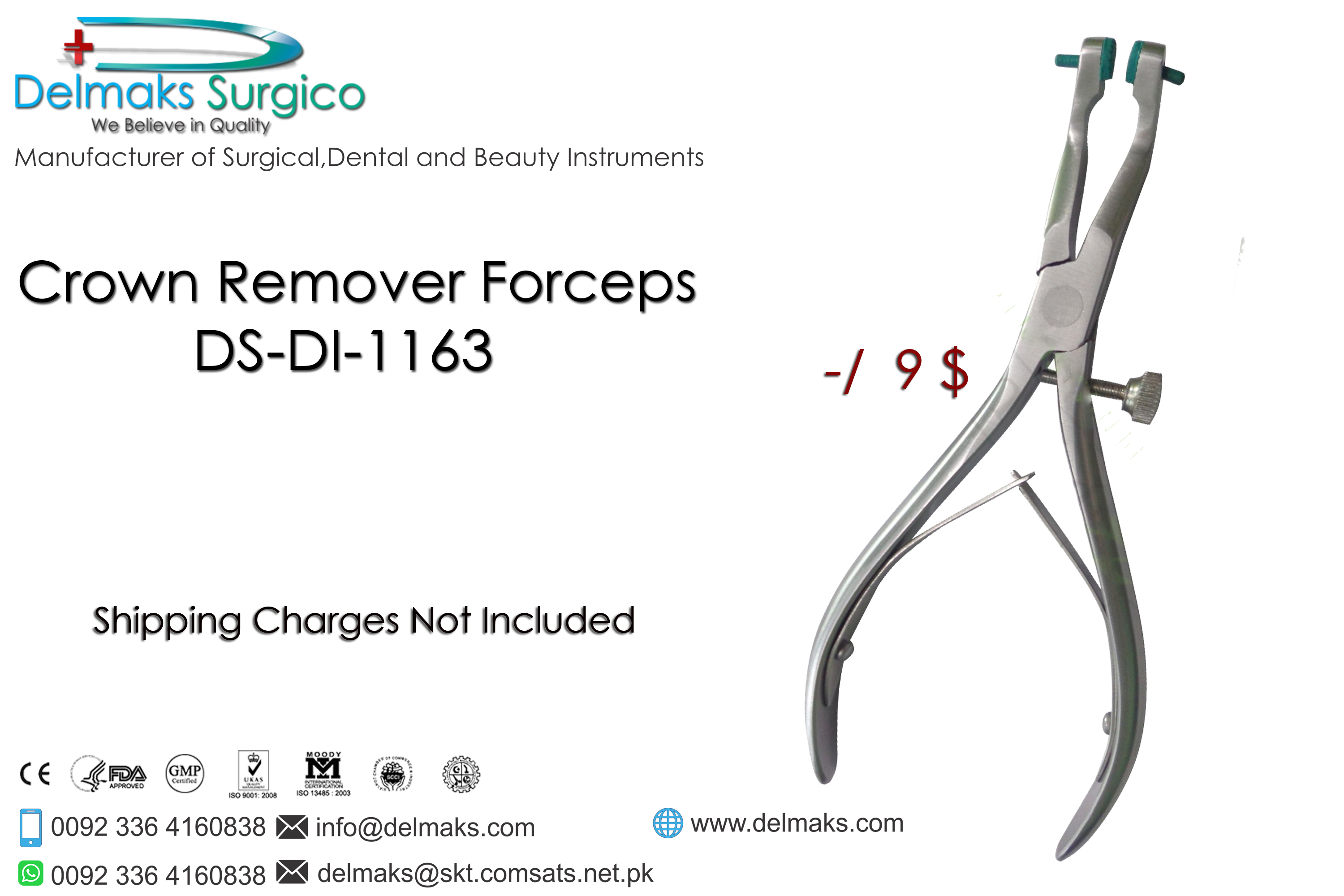 Crown Remover Forceps-Crown Instruments-Orthodontics-Orthodontic Pliers-Instruments-Dental Instruments-Extracting Forceps-Delmaks Surgico-Dental Implants-Surgical Instruments-Needle Holders-Implantolo