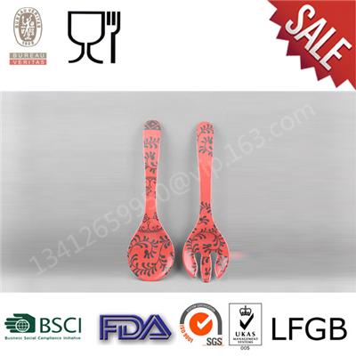 Red Color Melamine Kitchen Tools,Factoryv Wholesale Melamine Large Spoon and Fork