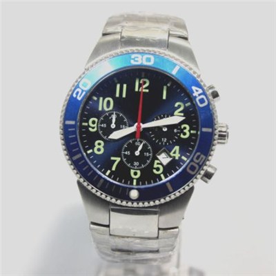 Popular Analog Men Power Chronograph Stainless steel Quartz Watches Wristwatches