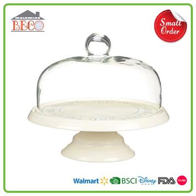 Plastic White Vintage Cake Stands With Cover And Melamine Pedestal Cake Stands With Dome Lids