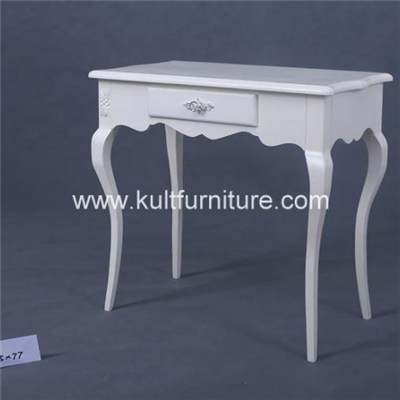 Antique Finish Carved White Night Table