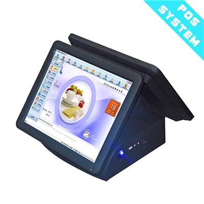 Promotion 15 Inch Dual Screen Restaurant Cash Registers/pos System/cashier Machine Double Touch Screen Retail POS System All In One POS Terminal
