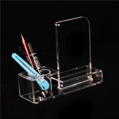 Acrylic Photo Frame With Pencil Holder