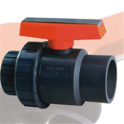 FRESH MATERIAL UPVC SINGLE UNION SPRING CHECK VALVE WITH RED HANDLE & GREY BODY