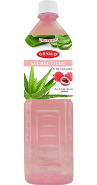 Lychee Aloe Vera Juice with Pulp Okeyfood in 1.5L Bottle