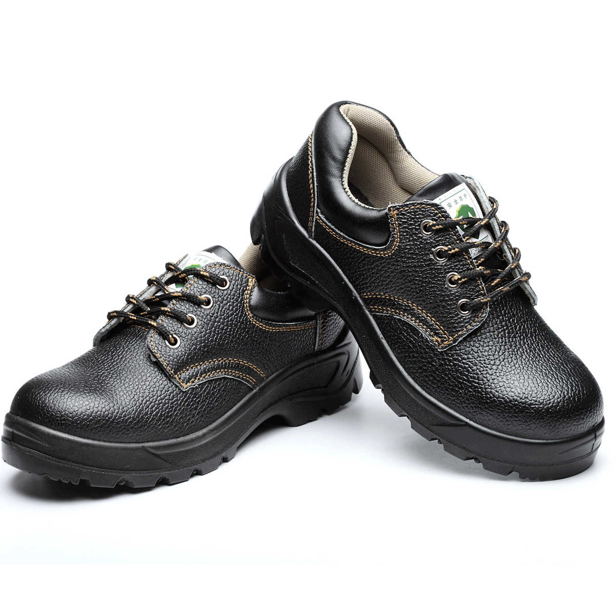 black leather low antisquashy steel head safety shoes/anti smashing puncture proof shoes