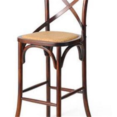 Hot Sale Wood Cross Back Bar Stool High Chair And High Back Chair