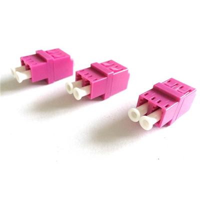 LC/UPC OM4 Pink Duplex Fiber Optical Adapter