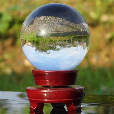 K9 Blank Crystal Sphere Award With Wooden Base