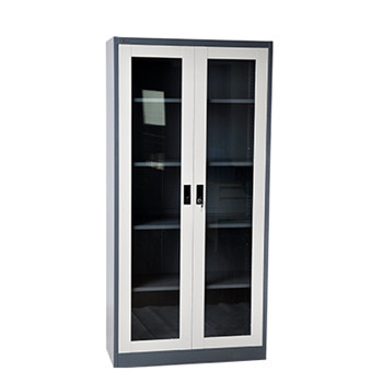 modern glass door double door steel cupboard