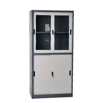 Laboratory equipment  steel storage lockable cupboard with sliding door