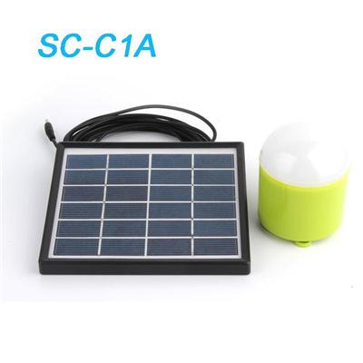 Green cover solar bulb light with Mono panel 3W warm light 5m connected wires Solar Camping Light