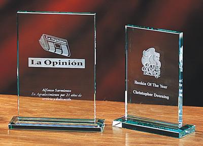 Jade Glass Ovation Crystal Certificate Award