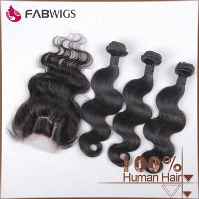 Brazilian Human Hair Weave with lace closure