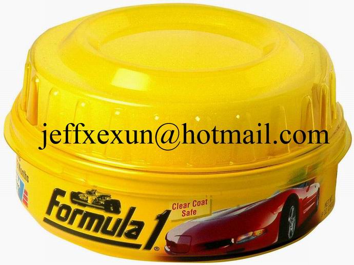 formula 1 car wax tin can, car wax container, round tin can