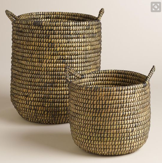 antique willow basket and swicker basket with handles