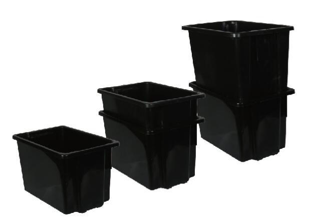 Huge capacity plastic stacking and nesting totes 