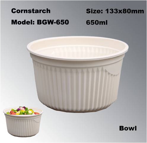 High Quality Disposable Biodegradable Cornstarch Harmless Healthy Food Using Bowl