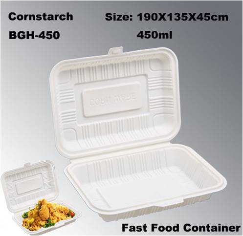 Cornstarch Biodegradable Healthy Harmless Disposable Fast Food Using Take Out Box