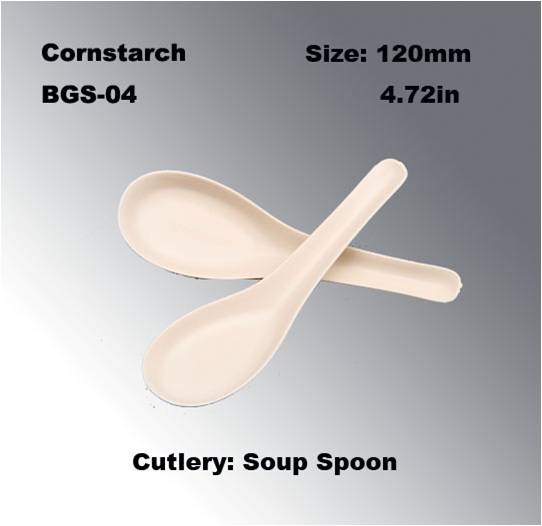 100% Biodegradable Compostable Hot Disposable Cornstarch Chinese Soup spoon