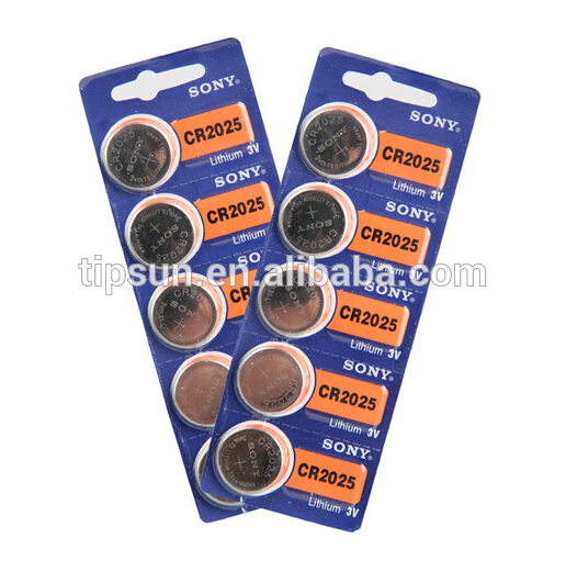 Pack of 5 CR2025 Lithium button cell 3-volt batteries