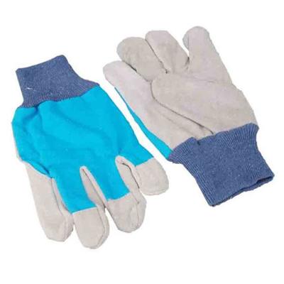 Soft Cotton Chrome Knit Leather For Garden Work Industrial Glove