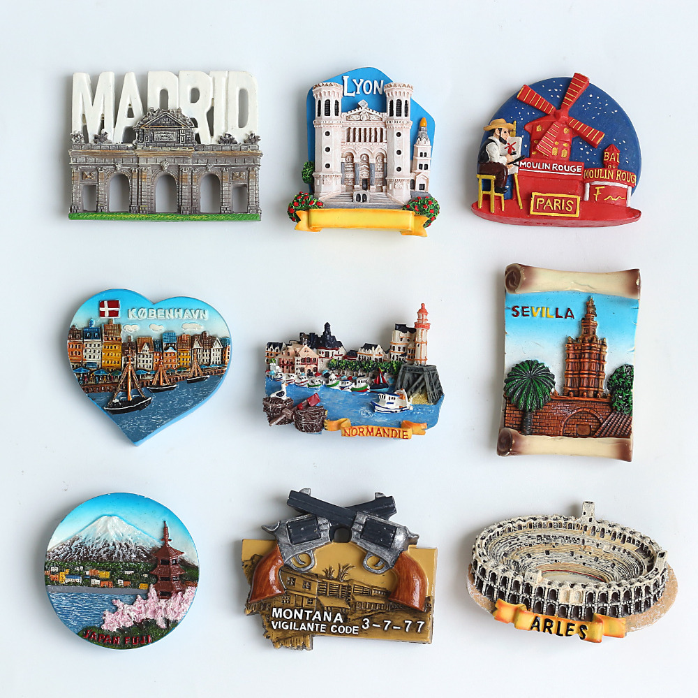 Customized resin  fridge magnets resin tourist souvenir fridge magnet Waterproof resin animal magnetic for sale 