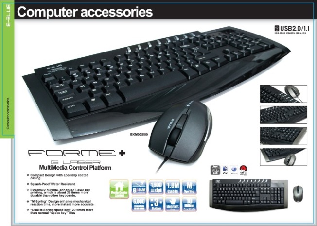 Forme+ Wired Keyboard + Wired G-Laser Mouse Combo