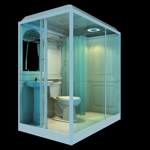 Unit bathroom pods for construction site caming boat house