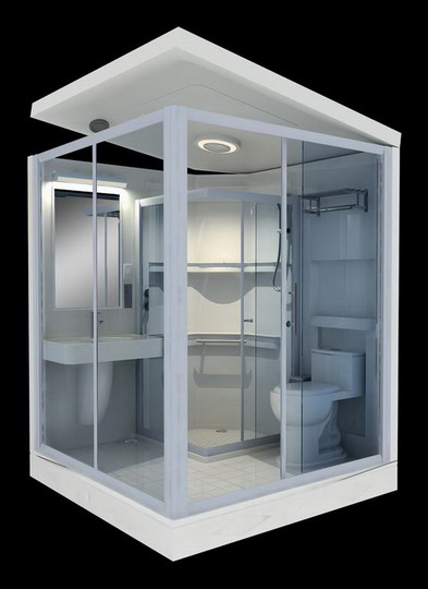Prefabricated structure bathroom pods for refuge